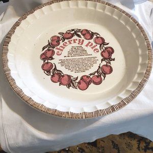 Vintage Jeannette Royal China 11" Round Cherry Pie Baking Dish Kitchen Decor